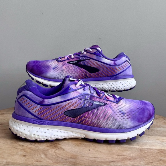 Brooks Women's Running Shoe Ghost Unity Together Purple Tie Dye Size 11 - Picture 2 of 13